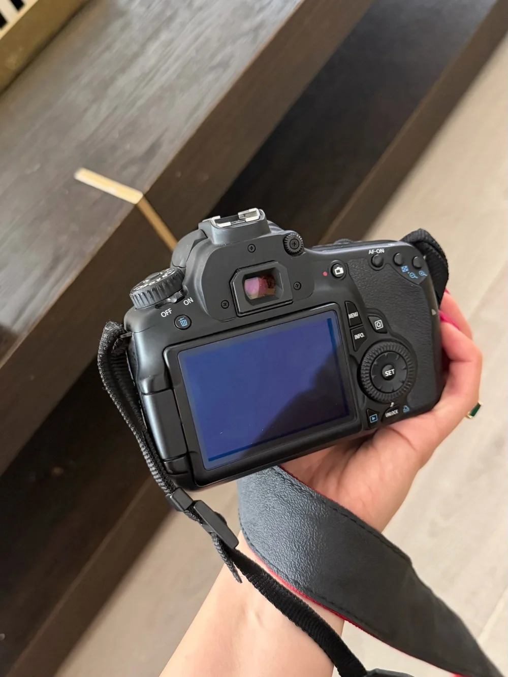 Canon EOS 60D DSLR Camera in Black with Red Accent